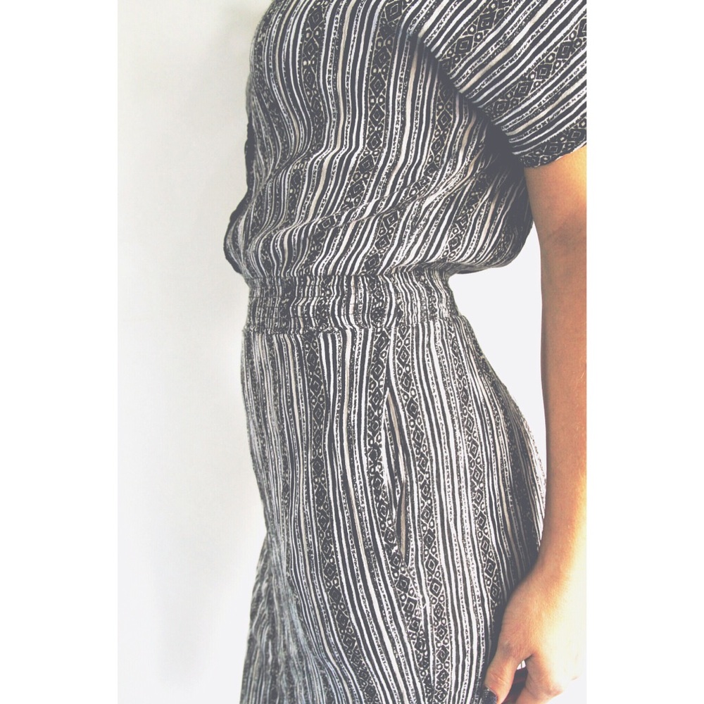 Vintage 1990s Tribal Print Cinch Waist Dress